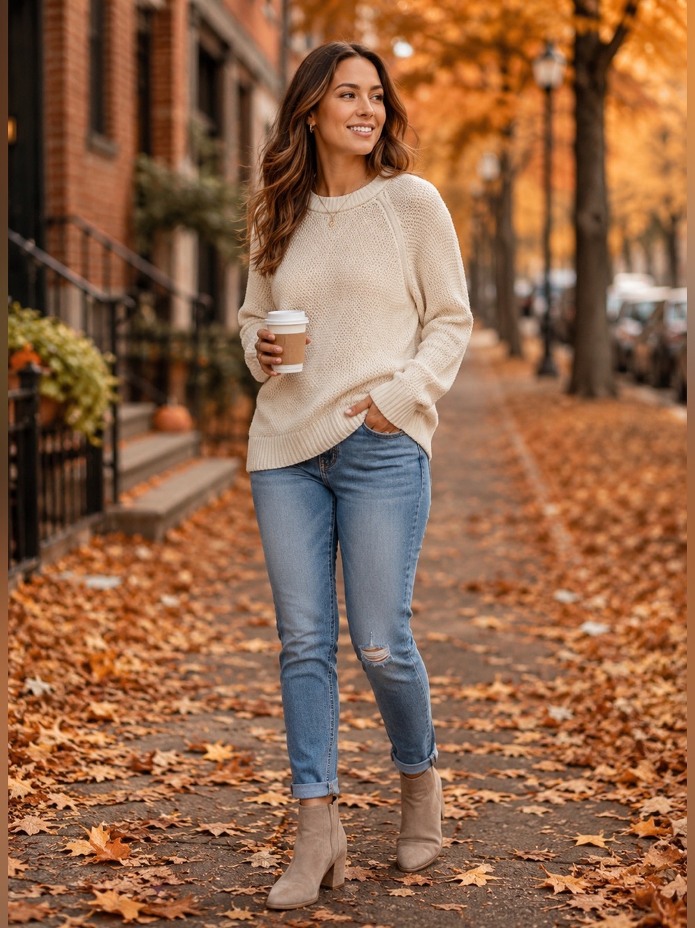 Old Navy Size Large Chunky Knit Long Sweater Crème de La Crème Granola Fall